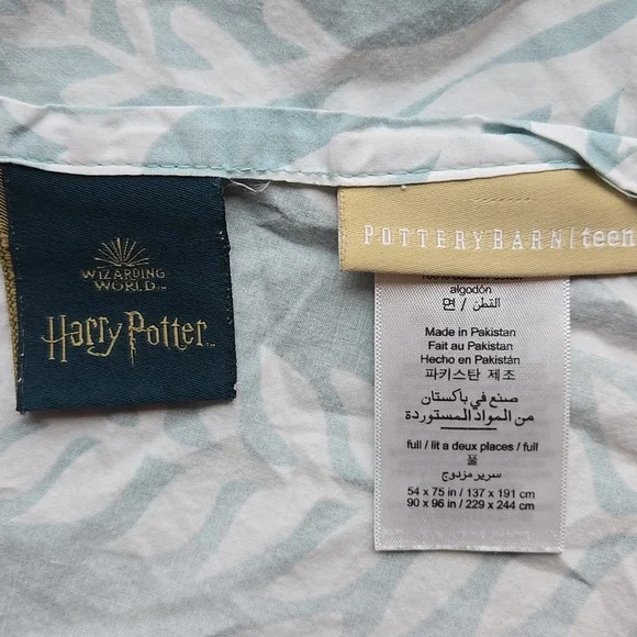 Pottery Barn Teen Harry Potter™ Magical Damask Full Sheet Set Mystic Mint - Picture 4 of 6